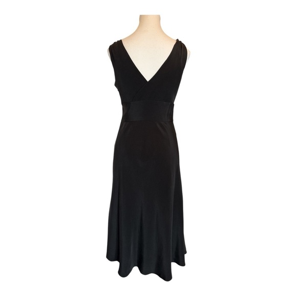 J.CREW Women's 6 Black 100% Silk Crepe Sophia Sleeveless Midi Dress - Picture 2 of 7